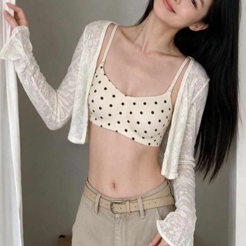 Women Polka Dot Wireless Seaml - Bralette Wireless Soft review and price